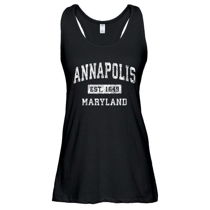 Annapolis Maryland Md Vintage Established Sports Ladies Essential Flowy Tank