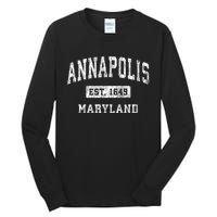 Annapolis Maryland Md Vintage Established Sports Tall Long Sleeve T-Shirt