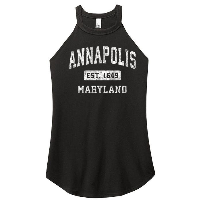 Annapolis Maryland Md Vintage Established Sports Women's Perfect Tri Rocker Tank