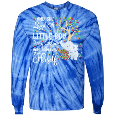 Autism Mom Mother Awareness Elephant Autistic Mom Autism Gift Tie-Dye Long Sleeve Shirt