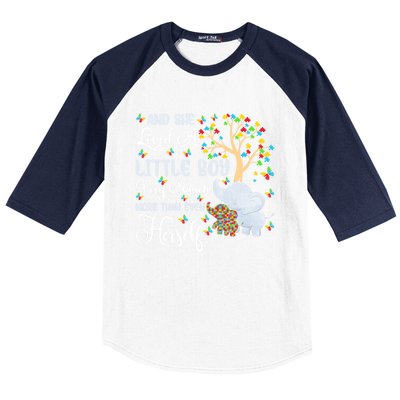 Autism Mom Mother Awareness Elephant Autistic Mom Autism Gift Baseball Sleeve Shirt