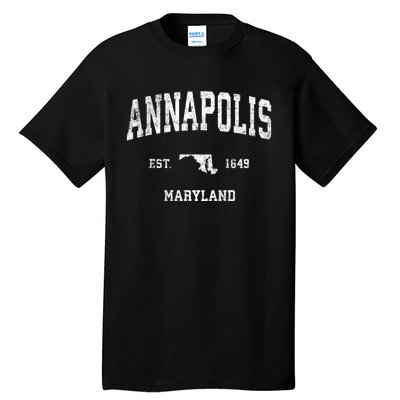 Annapolis Maryland Md Vintage Sports Tall T-Shirt