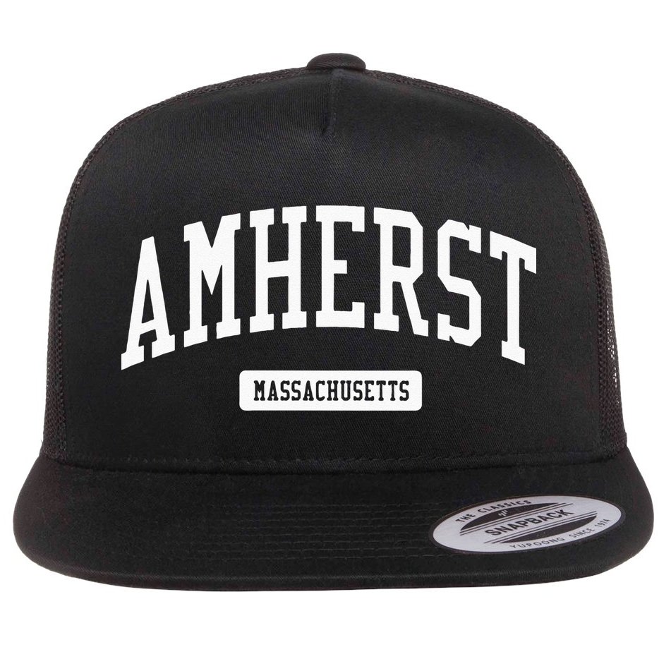 Amherst Massachusetts MA College University Sports Flat Bill Trucker Hat