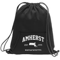 Amherst Massachusetts MA Vintage State Athletic Style Sweatshirt Cinch Pack Bag