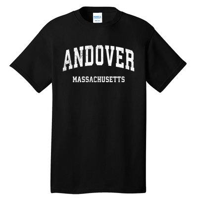 Andover Massachusetts Ma Vintage Athletic Sports Design Established Tall T-Shirt