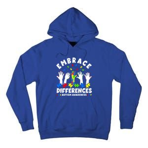 Autism Mom Mother Mama Embrace Differences Gift Tall Hoodie