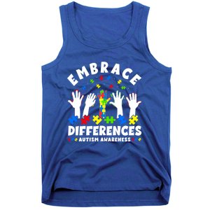 Autism Mom Mother Mama Embrace Differences Gift Tank Top