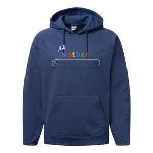 Ask Mother Meaningful Gift Mom Knows Everything Cute Gift Performance Fleece Hoodie