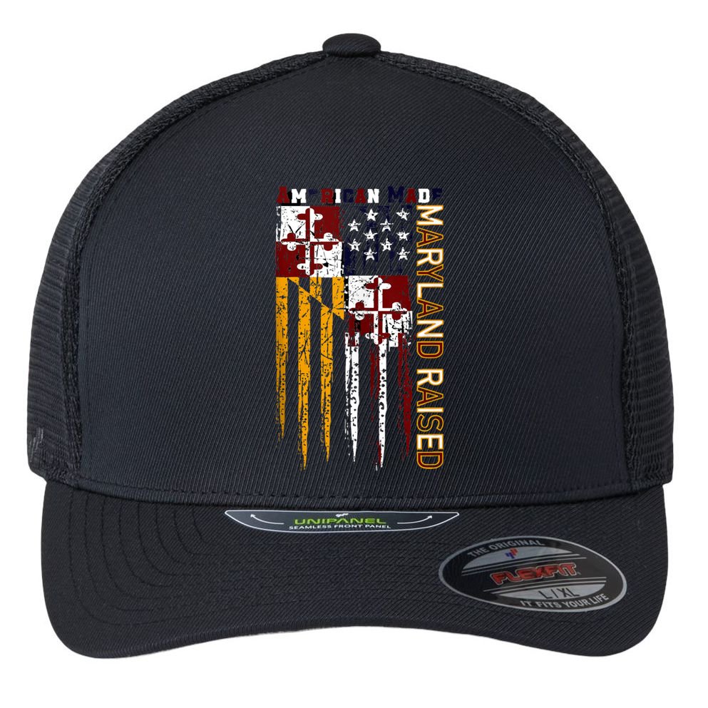 American Made Maryland Raised Flexfit Unipanel Trucker Cap