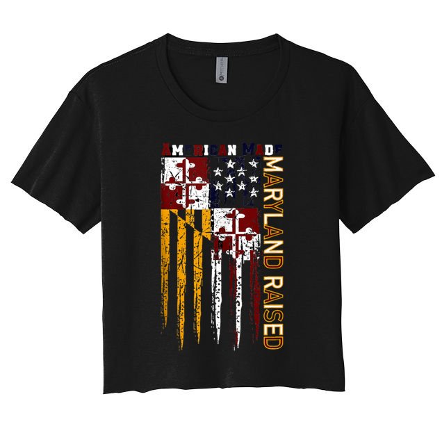 American Made Maryland Raised Women's Crop Top Tee