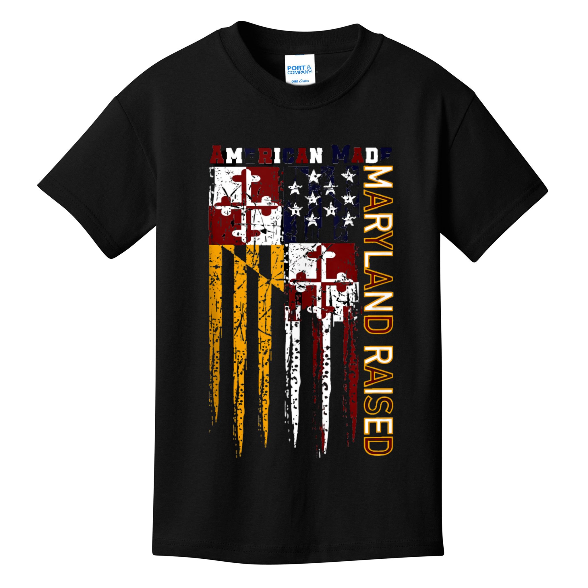 American Made Maryland Raised Kids T-Shirt