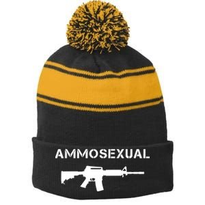 Ammosexual Pro Guns Stripe Pom Pom Beanie