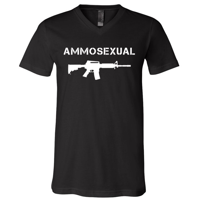 Ammosexual Pro Guns V-Neck T-Shirt