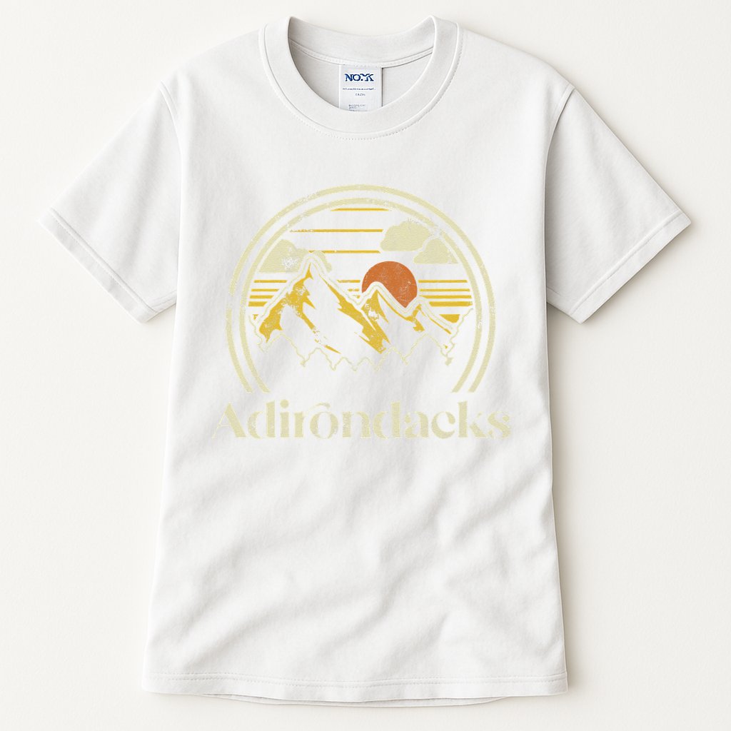Adirondacks Mountains New York Vintage Hiking Camp Retro Tall T-Shirt
