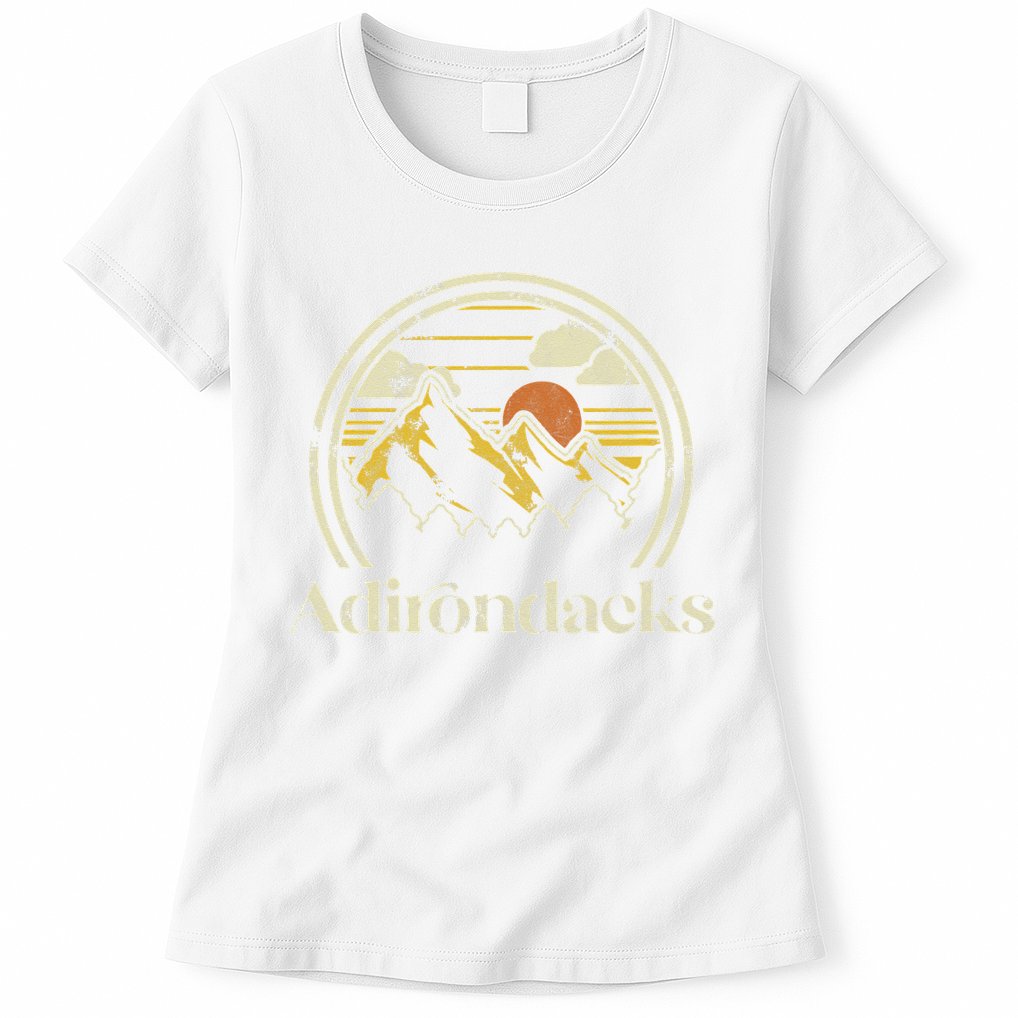 Adirondacks Mountains New York Vintage Hiking Camp Retro Womens T-Shirt