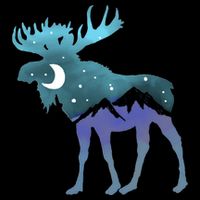 Artistic Moose Night Sky Moon And Stars Retro Graphic Cute Gift Cooling Performance Crew T-Shirt
