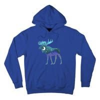 Artistic Moose Night Sky Moon And Stars Retro Graphic Cute Gift Tall Hoodie