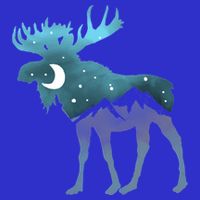Artistic Moose Night Sky Moon And Stars Retro Graphic Cute Gift Toddler T-Shirt