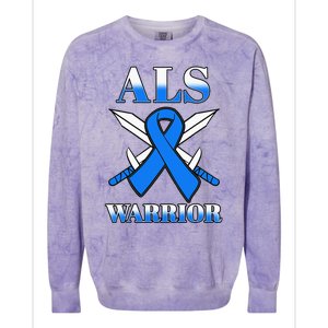 ALS Motor Neurone Disease Amyotrophic Lateral Sclerosis Blue Colorblast Crewneck Sweatshirt