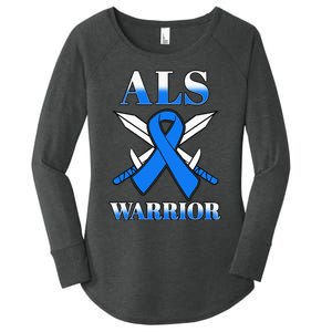 ALS Motor Neurone Disease Amyotrophic Lateral Sclerosis Blue Women's Perfect Tri Tunic Long Sleeve Shirt