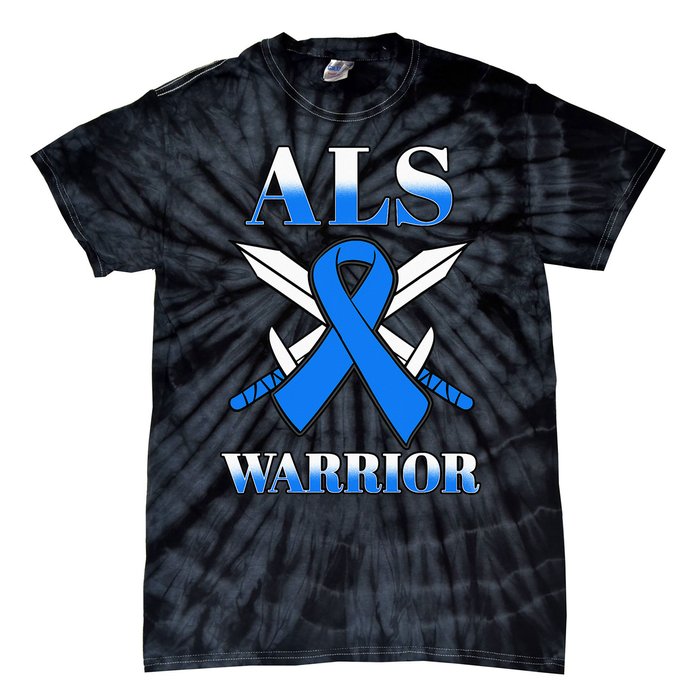 ALS Motor Neurone Disease Amyotrophic Lateral Sclerosis Blue Tie-Dye T-Shirt