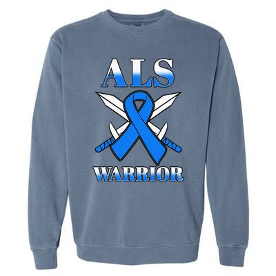 ALS Motor Neurone Disease Amyotrophic Lateral Sclerosis Blue Garment-Dyed Sweatshirt