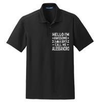 Alessandro Men Name Hello Im Awesome Call Me Alessandro Dry Zone Grid Polo