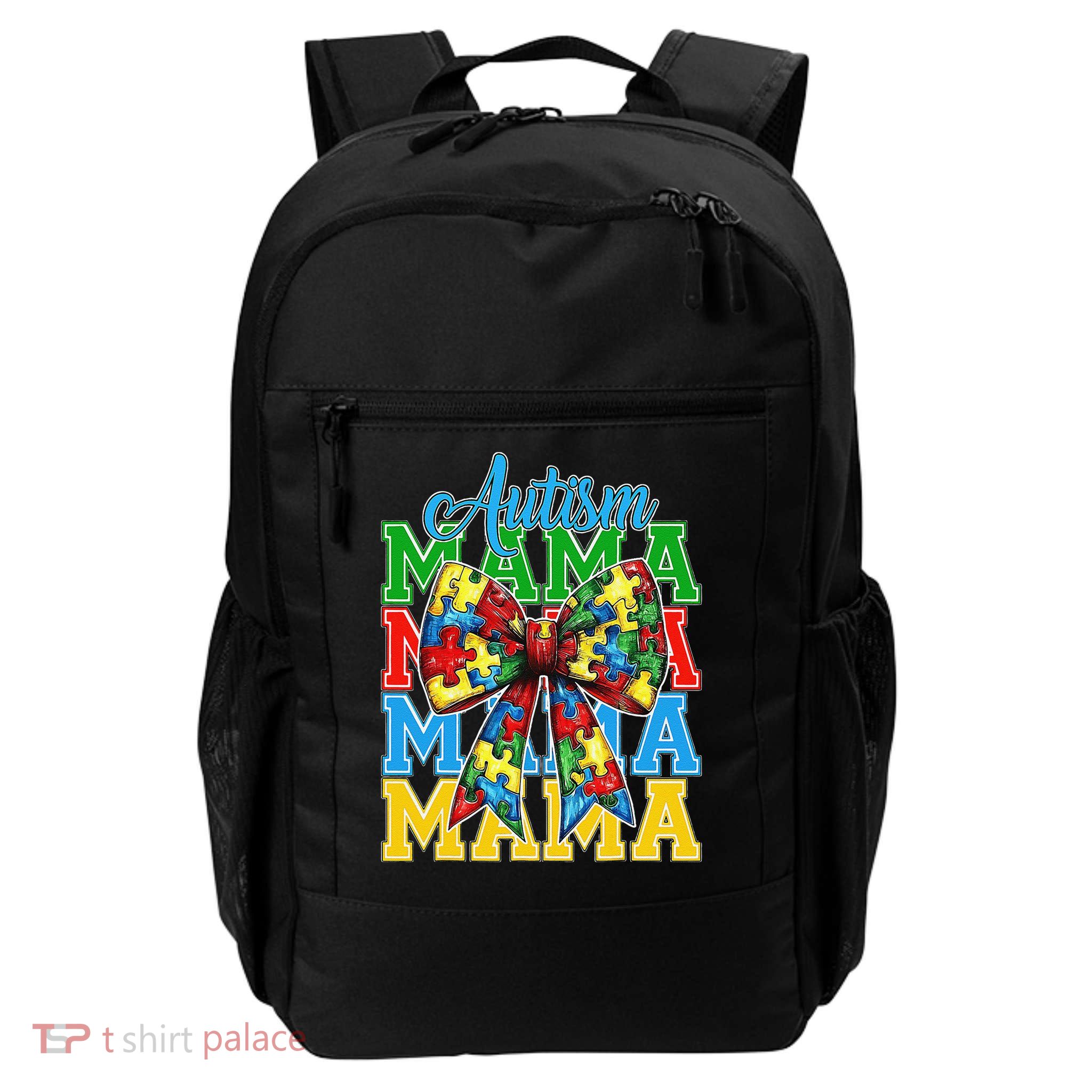 Autism Mom Neuro Diverse Coquette Bow Mama Mothers Day Daily Commute Backpack