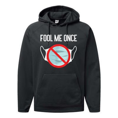 Anti Mask No More Masks I Will Not Comply Stop Mask Wearing Performance Fleece Hoodie