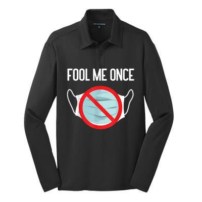 Anti Mask No More Masks I Will Not Comply Stop Mask Wearing Silk Touch Performance Long Sleeve Polo