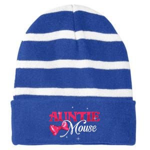 Auntie Mouse Niece Nephew Aunt Meaningful Gift Striped Beanie with Solid Band