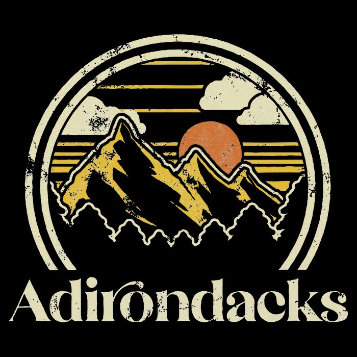 Adirondacks Mountains New York Vintage Hiking Camp Retro Backpack