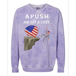 Apush Me Off A Cliff 2024 Ap Exam For Students Funny Colorblast Crewneck Sweatshirt