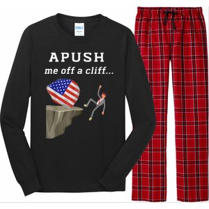 Apush Me Off A Cliff 2024 Ap Exam For Students Funny Long Sleeve Pajama Set