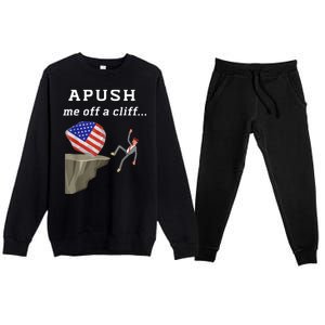 Apush Me Off A Cliff 2024 Ap Exam For Students Funny Premium Crewneck Sweatsuit Set