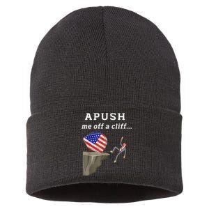 Apush Me Off A Cliff 2024 Ap Exam For Students Funny Sustainable Knit Beanie