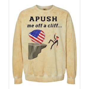 Apush Me Off A Cliff 2024 Ap Exam For Students Funny Colorblast Crewneck Sweatshirt