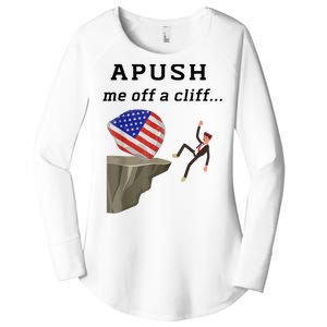 Apush Me Off A Cliff 2024 Ap Exam For Students Funny Women's Perfect Tri Tunic Long Sleeve Shirt