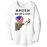 Apush Me Off A Cliff 2024 Ap Exam For Students Funny Women's Perfect Tri Tunic Long Sleeve Shirt