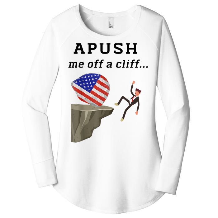 Apush Me Off A Cliff 2024 Ap Exam For Students Funny Women's Perfect Tri Tunic Long Sleeve Shirt