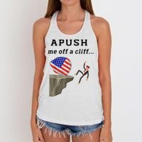 Apush Me Off A Cliff 2024 Ap Exam For Students Funny Women's Knotted Racerback Tank