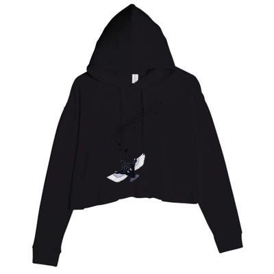 A Murmuration Of Starlings Crop Fleece Hoodie