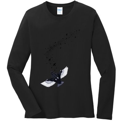 A Murmuration Of Starlings Ladies Long Sleeve Shirt