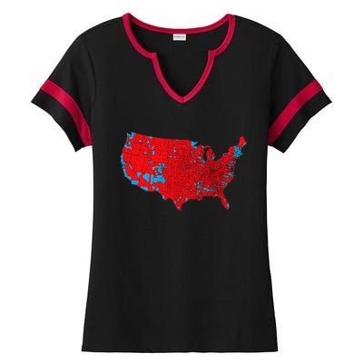 Accurate Map Of 2024 Election Results Ladies Halftime Notch Neck Tee