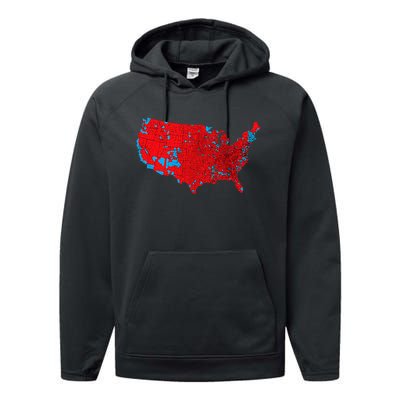 Accurate Map Of 2024 Election Results Performance Fleece Hoodie