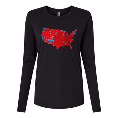 Accurate Map Of 2024 Election Results Womens Cotton Relaxed Long Sleeve T-Shirt