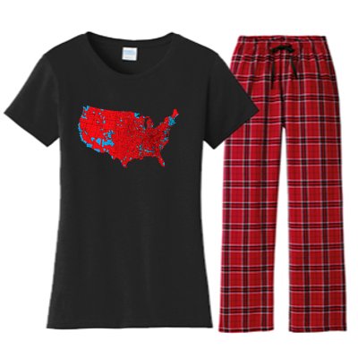 Accurate Map Of 2024 Election Results Women's Flannel Pajama Set