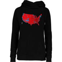 Accurate Map Of 2024 Election Results Womens Funnel Neck Pullover Hood