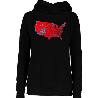 Accurate Map Of 2024 Election Results Womens Funnel Neck Pullover Hood