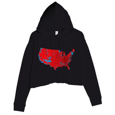 Accurate Map Of 2024 Election Results Crop Fleece Hoodie